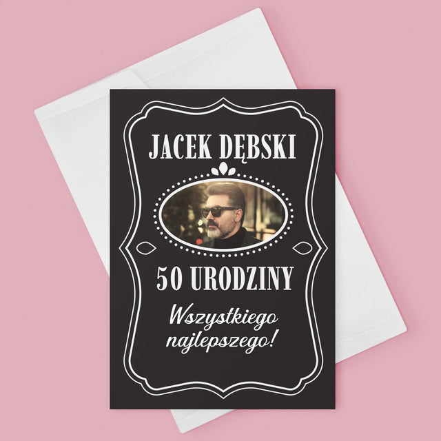 Zdjęcie I Podpis: 50 Urodziny Wszystkiego Najlepszego - Kartka Z Życzeniami