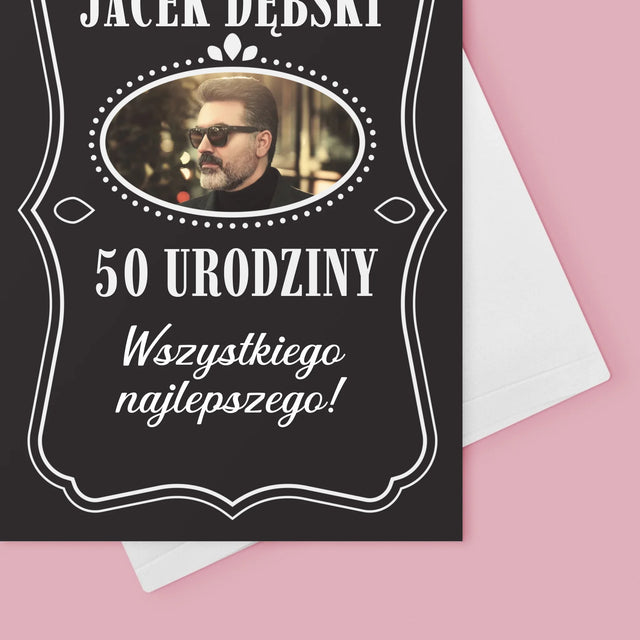 Zdjęcie I Podpis: 50 Urodziny Wszystkiego Najlepszego - Kartka Z Życzeniami