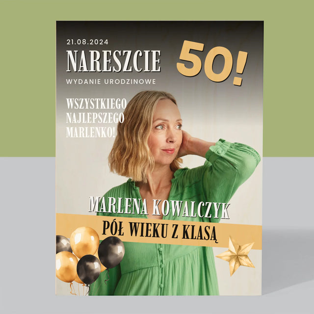 Okładka Magazynu: Nareszcie 50 - Wydruk Na Drewnie