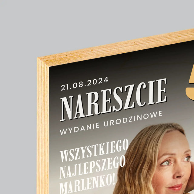 Okładka Magazynu: Nareszcie 50 - Wydruk Na Drewnie