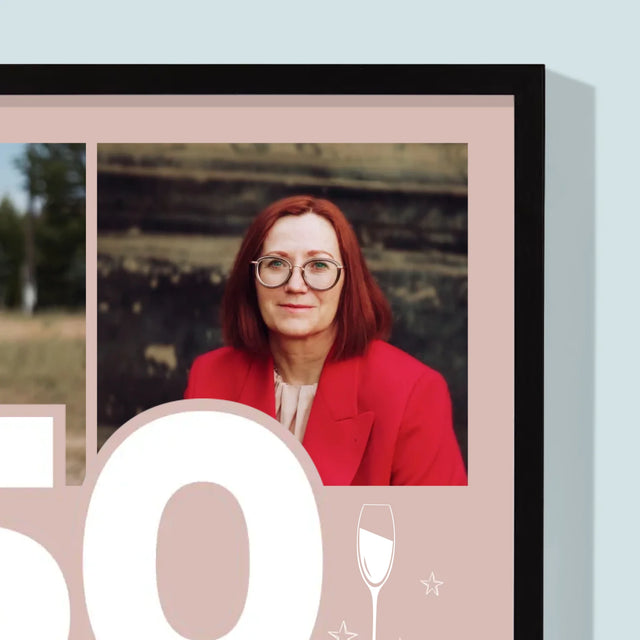 Fotokolaż: 50 Kieliszki - Wydruk Obramowany