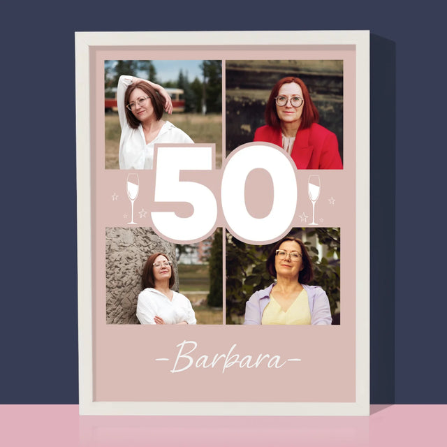 Fotokolaż: 50 Kieliszki - Wydruk Obramowany