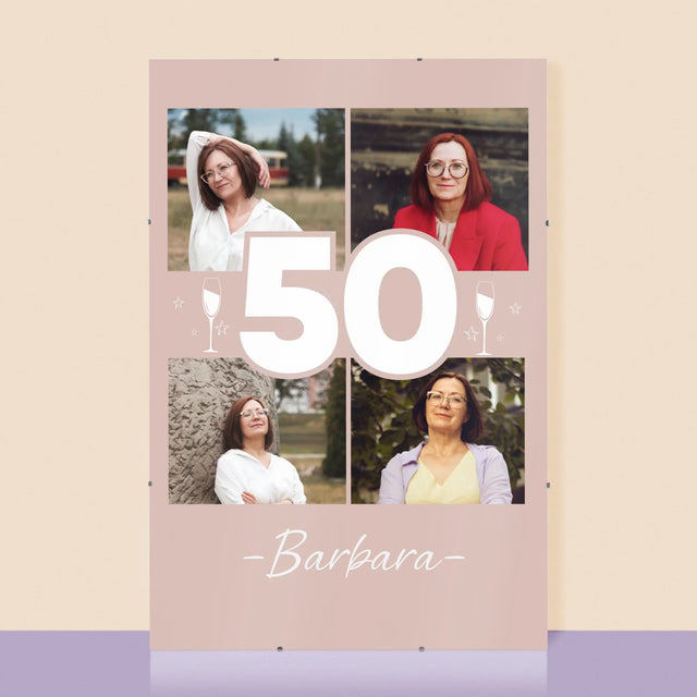 Fotokolaż: 50 Kieliszki - Personalizowany Plakat
