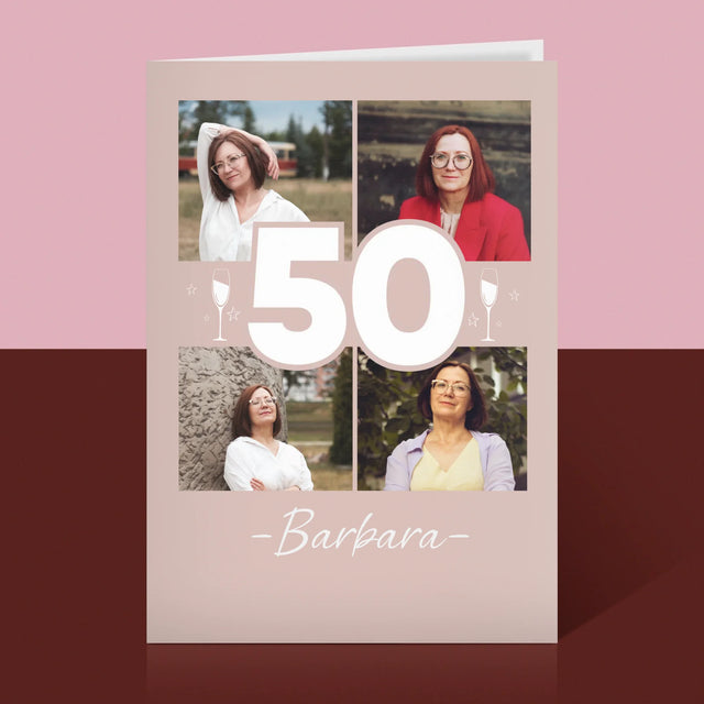 Fotokolaż: 50 Kieliszki - Kartka Z Życzeniami