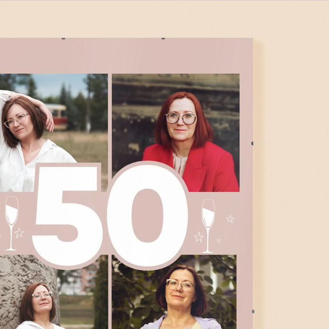 Fotokolaż: 50 Kieliszki - Personalizowany Plakat
