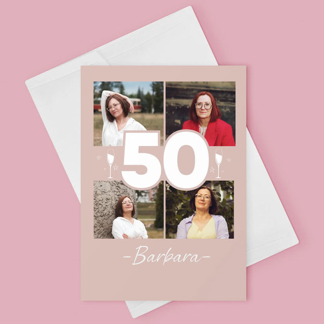 Fotokolaż: 50 Kieliszki - Kartka Z Życzeniami