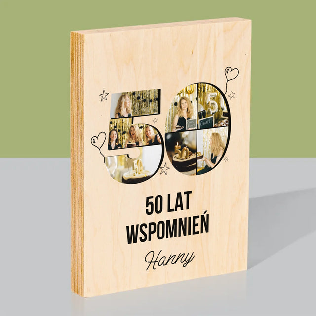Kształt Ze Zdjęć: 50 Lat Wspomnień - Wydruk Na Drewnie