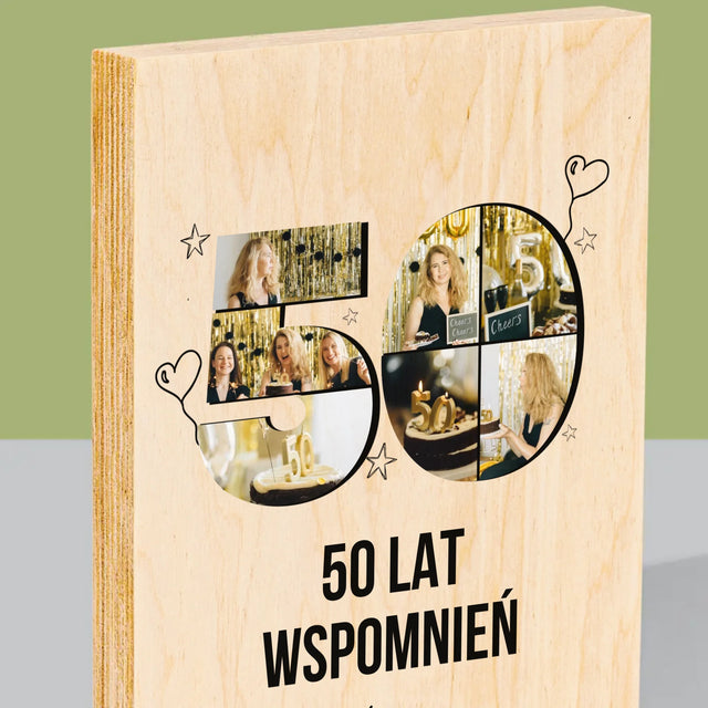Kształt Ze Zdjęć: 50 Lat Wspomnień - Wydruk Na Drewnie