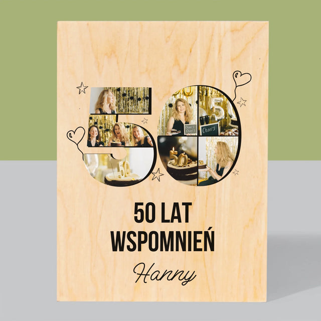 Kształt Ze Zdjęć: 50 Lat Wspomnień - Wydruk Na Drewnie