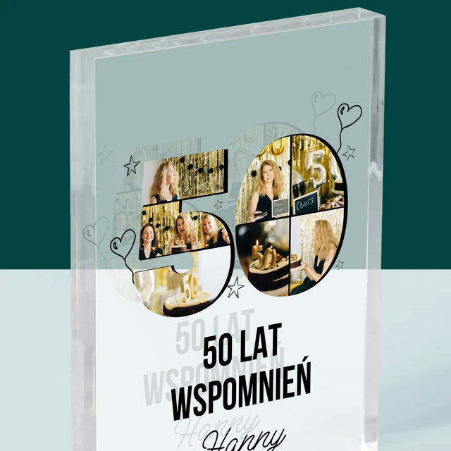 Kształt Ze Zdjęć: 50 Lat Wspomnień - Blok Akrylowy z Nadrukiem