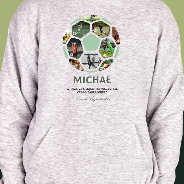 Fotokolaż: Piłka Nożna - Bluza Męska z Kapturem