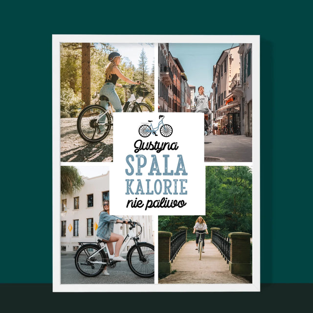 Fotokolaż: Spala Kalorie, Nie Paliwo - Wydruk Obramowany