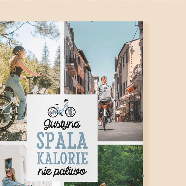 Fotokolaż: Spala Kalorie, Nie Paliwo - Personalizowany Plakat