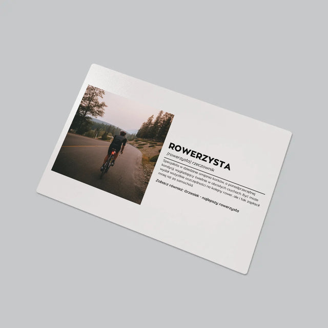 Zdjęcie I Podpis: Rowerzysta Definicja - Podkładka Na Biurko