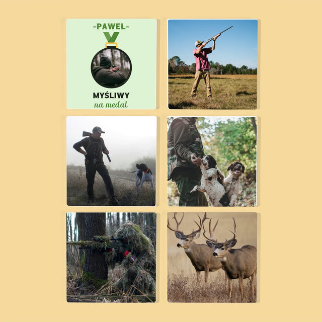 Zdjęcie I Podpis: Myśliwy Na Medal - Podkładki Pod Kubki