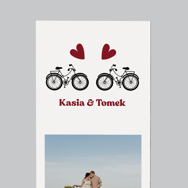 Zdjęcie I Podpis: Rowerowa Para - Magnes Na Lodówkę