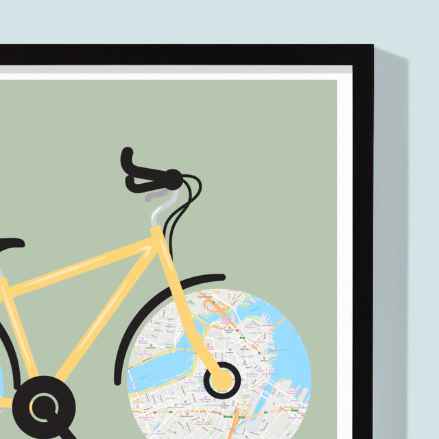 Mapa Miasta: Rowerowa Życiówka - Wydruk Obramowany