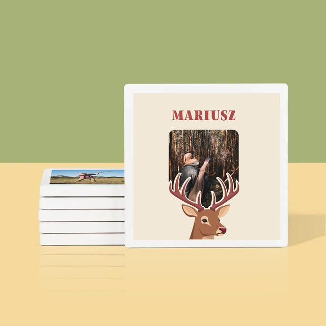 Zdjęcie I Podpis: Jeleń - Podkładki Pod Kubki