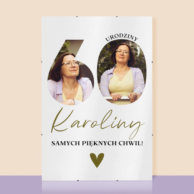 Słowo Ze Zdjęć: 60 Urodziny Samych Pięknych Chwil - Personalizowany Plakat