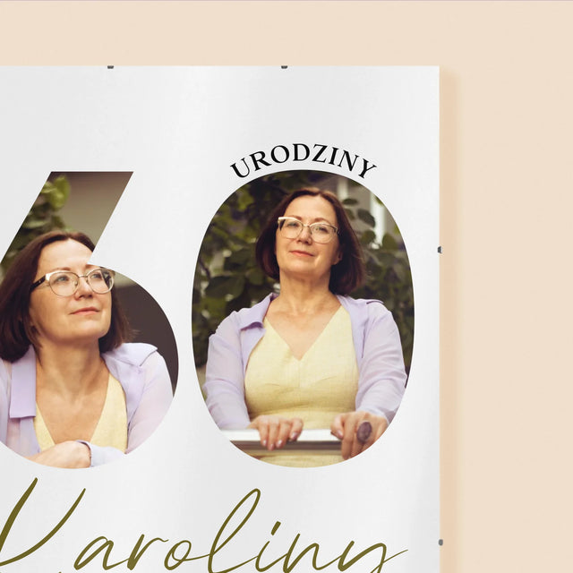 Słowo Ze Zdjęć: 60 Urodziny Samych Pięknych Chwil - Personalizowany Plakat