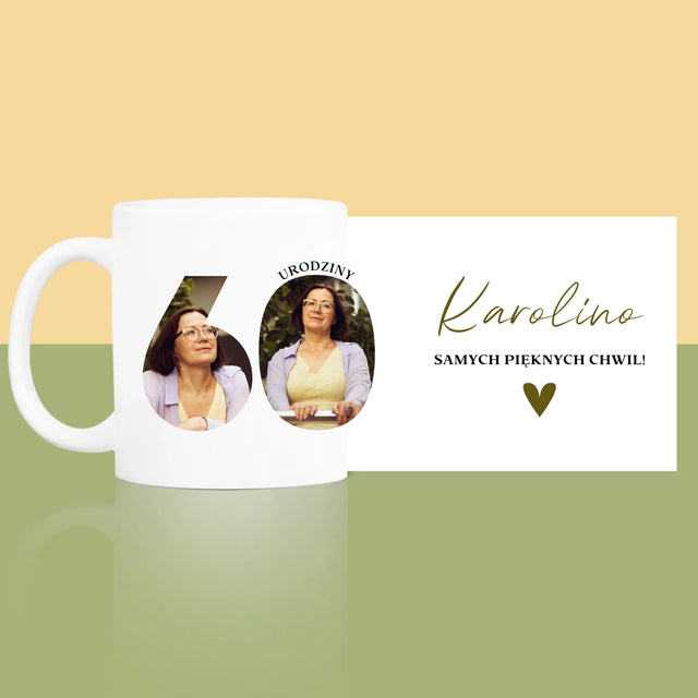 Słowo Ze Zdjęć: 60 Urodziny Samych Pięknych Chwil - Kubek z Nadrukiem