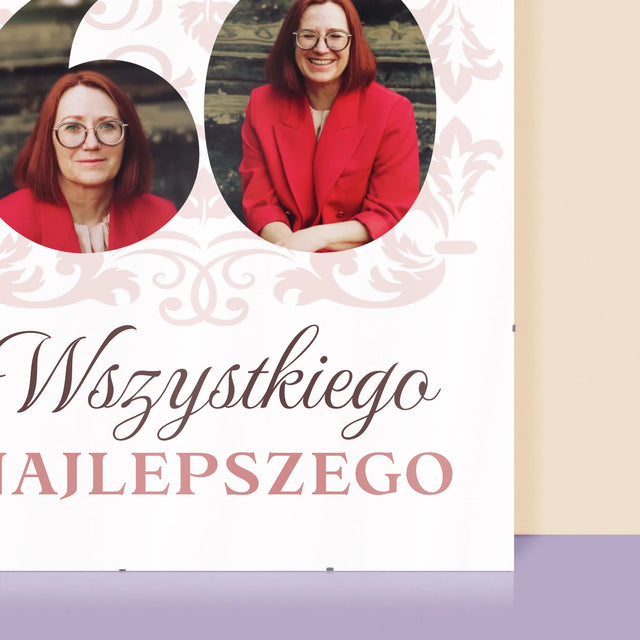 Słowo Ze Zdjęć: Kochanej Mamie z Okazji 60 Urodzin - Personalizowany Plakat