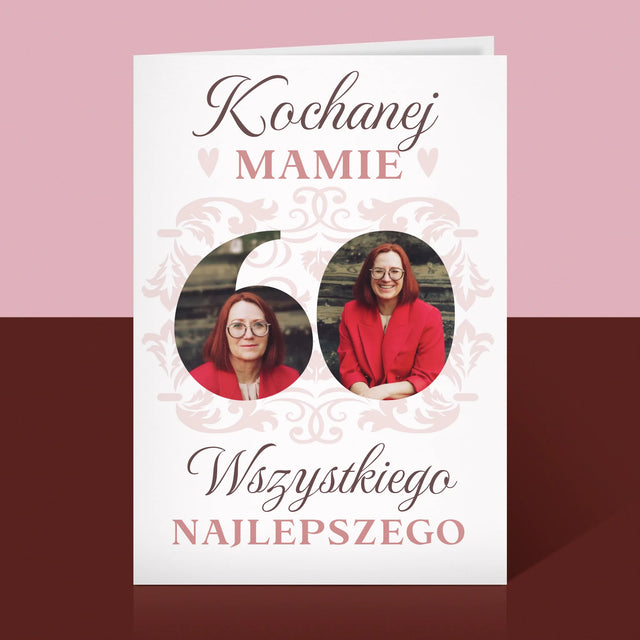 Słowo Ze Zdjęć: Kochanej Mamie z Okazji 60 Urodzin - Kartka z Życzeniami