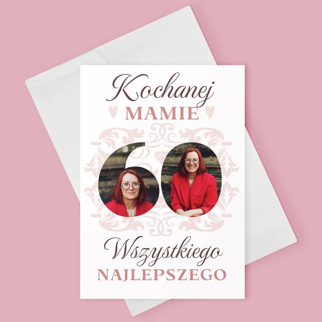 Słowo Ze Zdjęć: Kochanej Mamie z Okazji 60 Urodzin - Kartka z Życzeniami