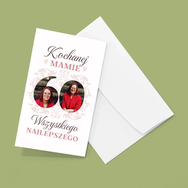 Słowo Ze Zdjęć: Kochanej Mamie z Okazji 60 Urodzin - Duża Harmonijka Ze Zdjęć
