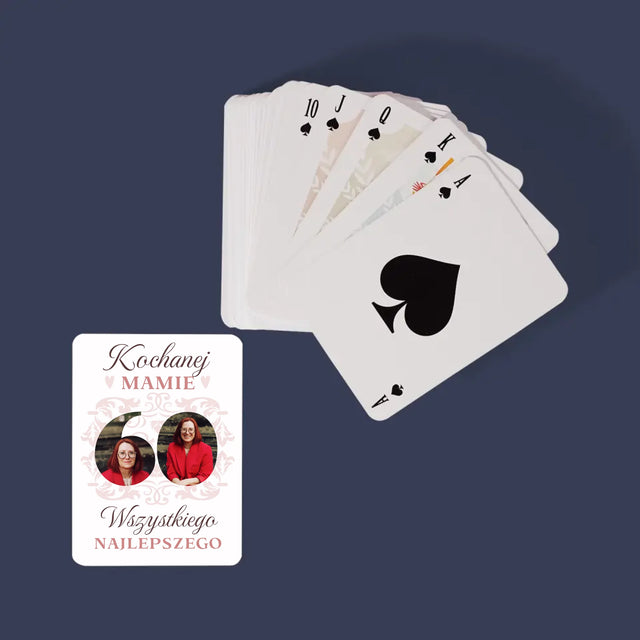Słowo Ze Zdjęć: Kochanej Mamie z Okazji 60 Urodzin - Karty Do Gry