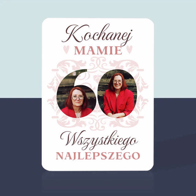 Słowo Ze Zdjęć: Kochanej Mamie z Okazji 60 Urodzin - Karty Do Gry