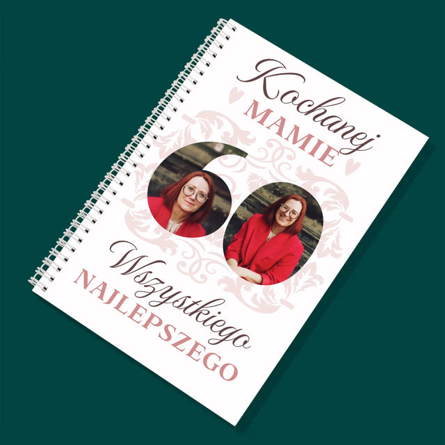 Słowo Ze Zdjęć: Kochanej Mamie z Okazji 60 Urodzin - Planer Na Spirali - Dzienny