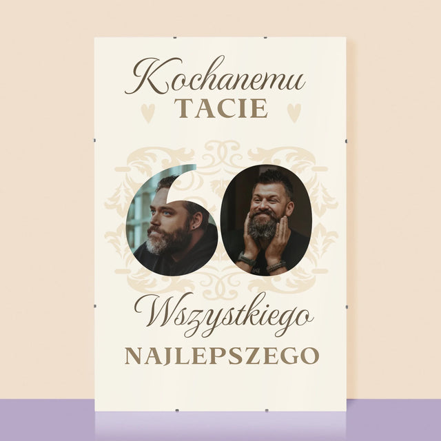 Słowo Ze Zdjęć: Kochanemu Tacie z Okazji 60 Urodzin - Personalizowany Plakat