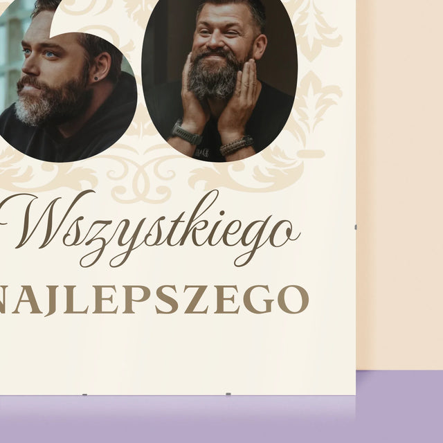 Słowo Ze Zdjęć: Kochanemu Tacie z Okazji 60 Urodzin - Personalizowany Plakat