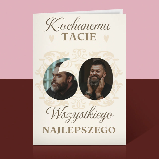 Słowo Ze Zdjęć: Kochanemu Tacie z Okazji 60 Urodzin - Kartka z Życzeniami