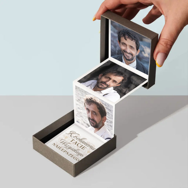 Słowo Ze Zdjęć: Kochanemu Tacie z Okazji 60 Urodzin - Zestaw Zdjęć Harmonijka