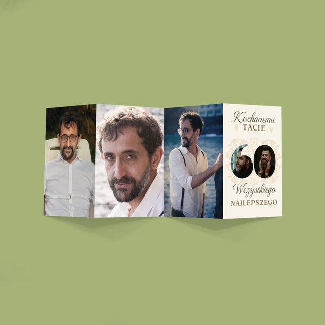 Słowo Ze Zdjęć: Kochanemu Tacie z Okazji 60 Urodzin - Duża Harmonijka Ze Zdjęć