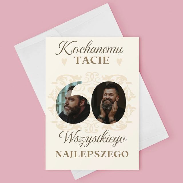Słowo Ze Zdjęć: Kochanemu Tacie z Okazji 60 Urodzin - Kartka z Życzeniami