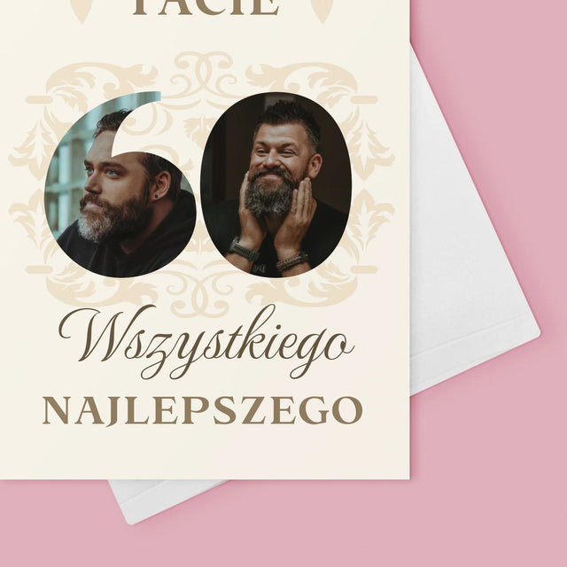 Słowo Ze Zdjęć: Kochanemu Tacie z Okazji 60 Urodzin - Kartka z Życzeniami