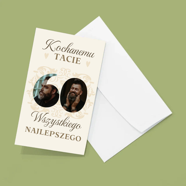 Słowo Ze Zdjęć: Kochanemu Tacie z Okazji 60 Urodzin - Duża Harmonijka Ze Zdjęć