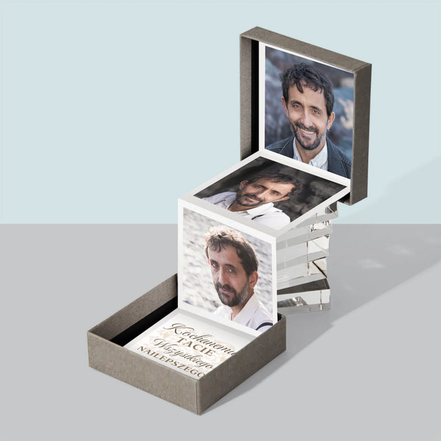 Słowo Ze Zdjęć: Kochanemu Tacie z Okazji 60 Urodzin - Zestaw Zdjęć Harmonijka