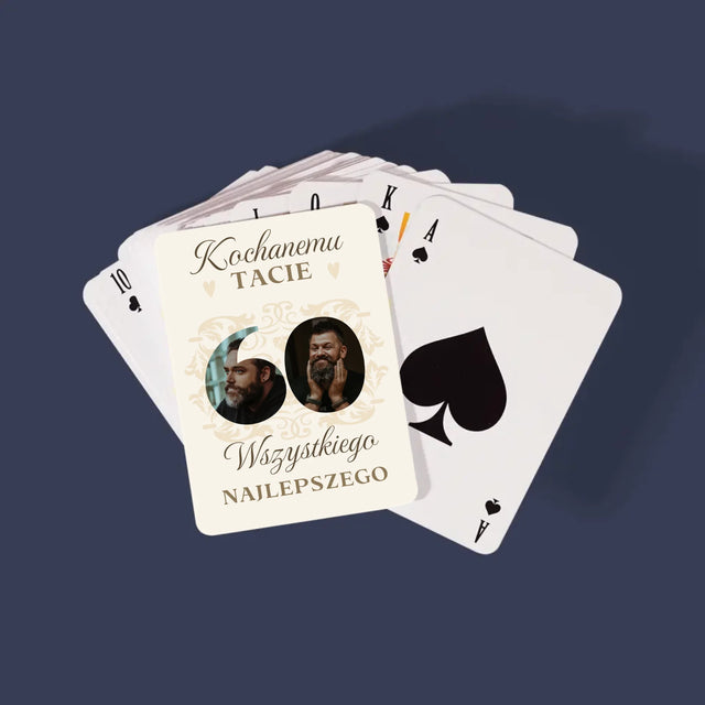 Słowo Ze Zdjęć: Kochanemu Tacie z Okazji 60 Urodzin - Karty Do Gry