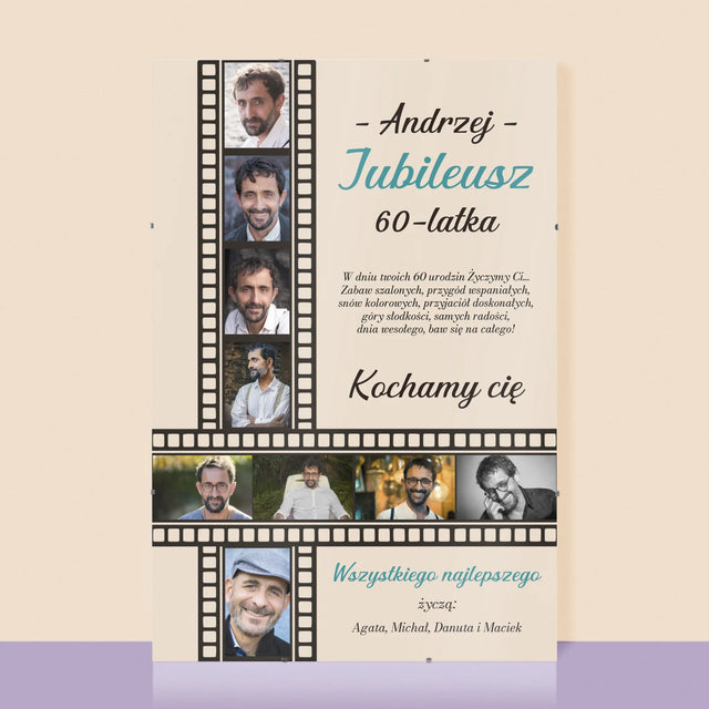 Fotokolaż: Jubileusz 60-Latka - Personalizowany Plakat