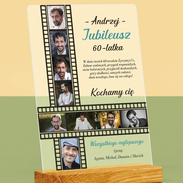 Fotokolaż: Jubileusz 60-Latka - Wydruk Na Szkle Akrylowym