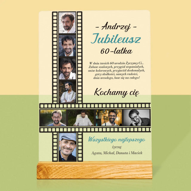 Fotokolaż: Jubileusz 60-Latka - Wydruk Na Szkle Akrylowym