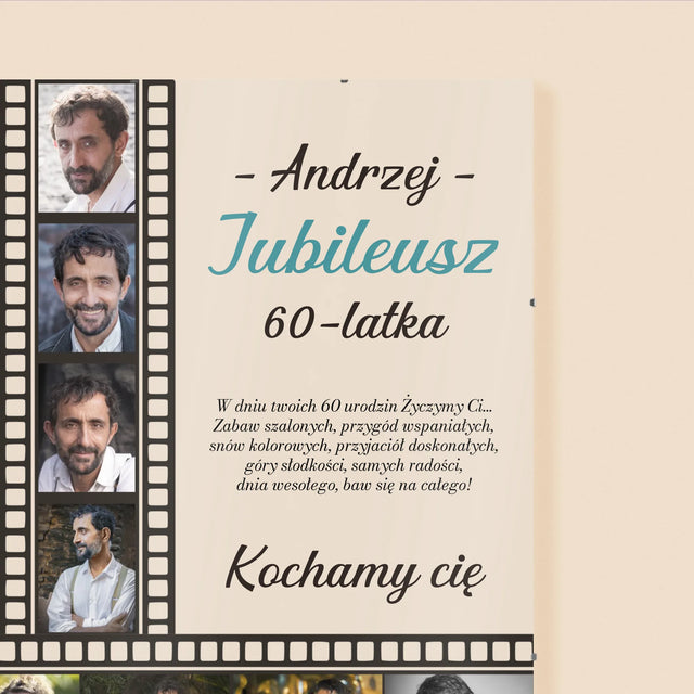 Fotokolaż: Jubileusz 60-Latka - Personalizowany Plakat