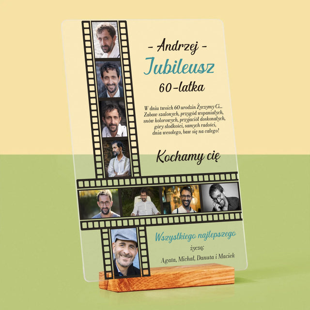 Fotokolaż: Jubileusz 60-Latka - Wydruk Na Szkle Akrylowym