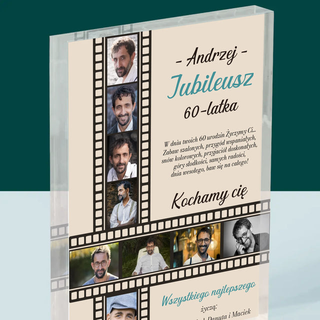 Fotokolaż: Jubileusz 60-Latka - Blok Akrylowy z Nadrukiem