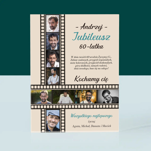 Fotokolaż: Jubileusz 60-Latka - Blok Akrylowy z Nadrukiem