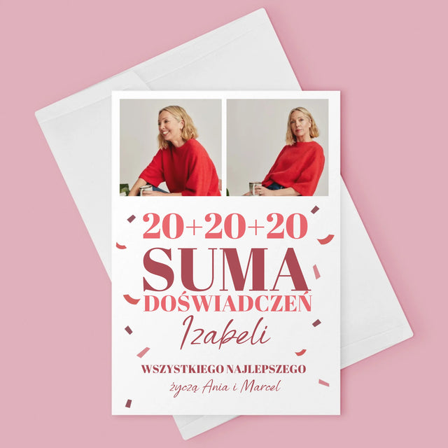 Fotokolaż: Suma Doświadczeń - Kartka z Życzeniami